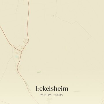 Vintage map of Eckelsheim, Germany.