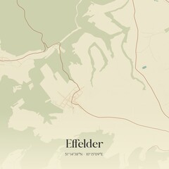 Fototapeta premium Vintage map of Effelder, Germany.