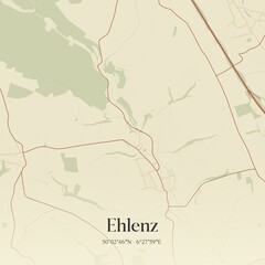 Fototapeta premium Vintage map of Ehlenz, Germany.