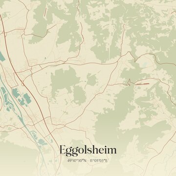 Vintage map of Eggolsheim, Germany.