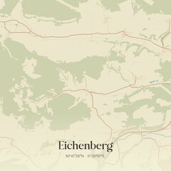 Vintage map of Eichenberg, Germany.