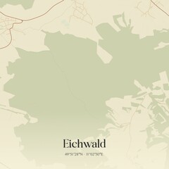 Obraz premium Vintage map of Eichwald, Germany.