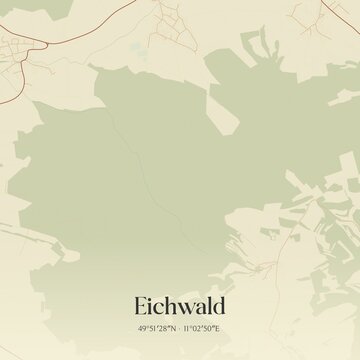 Vintage map of Eichwald, Germany.