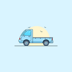 Vector cartoon truck car illustration
