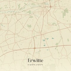 Vintage map of Erwitte, Germany.