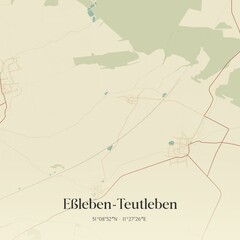Vintage map of Eßleben-Teutleben, Germany.