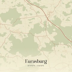 Obraz premium Vintage map of Eurasburg, Germany.