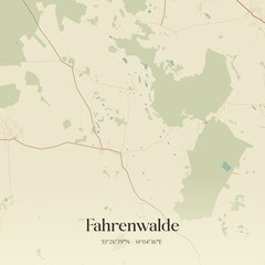 Fototapeta premium Vintage map of Fahrenwalde, Germany.