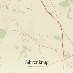 Fototapeta premium Vintage map of Fahrenkrug, Germany.