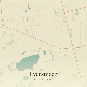 Vintage map of Eversmeer, Germany.