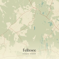 Vintage map of Felixsee, Germany.
