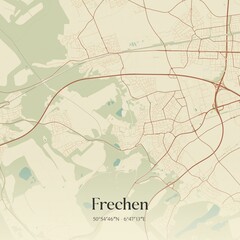 Vintage map of Frechen, Germany.