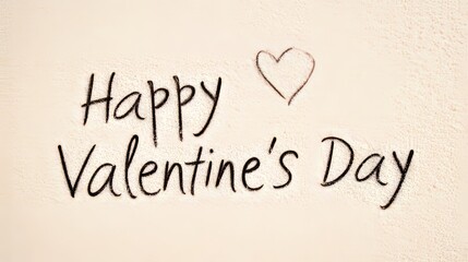 Happy Valentines Day Message Written on Beige Surface