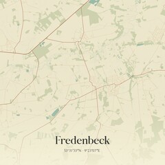 Vintage map of Fredenbeck, Germany.