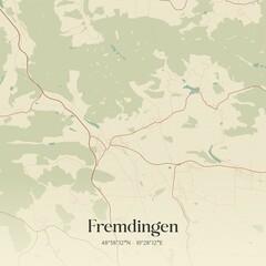 Vintage map of Fremdingen, Germany.