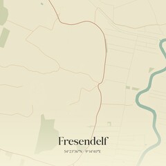 Fototapeta premium Vintage map of Fresendelf, Germany.