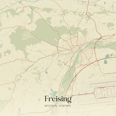 Obraz premium Vintage map of Freising, Germany.