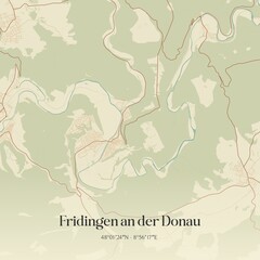 Obraz premium Vintage map of Fridingen an der Donau, Germany.