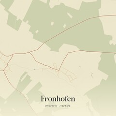 Fototapeta premium Vintage map of Fronhofen, Germany.