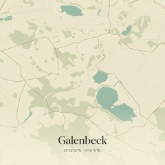 Obraz premium Vintage map of Galenbeck, Germany.