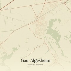 Obraz premium Vintage map of Gau-Algesheim, Germany.