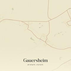 Vintage map of Gauersheim, Germany.