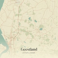 Vintage map of Geestland, Germany.