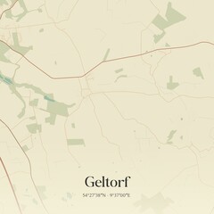 Fototapeta premium Vintage map of Geltorf, Germany.