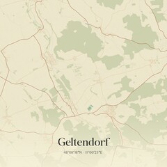 Fototapeta premium Vintage map of Geltendorf, Germany.