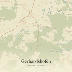 Fototapeta premium Vintage map of Gerhardshofen, Germany.