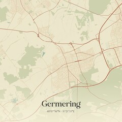 Vintage map of Germering, Germany.