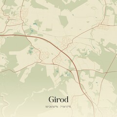 Vintage map of Girod, Germany.