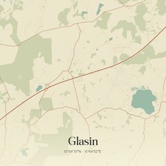 Vintage map of Glasin, Germany.