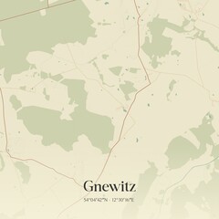 Fototapeta premium Vintage map of Gnewitz, Germany.