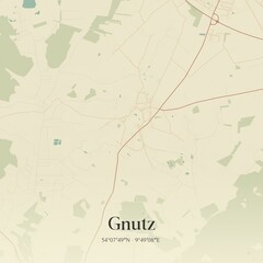 Obraz premium Vintage map of Gnutz, Germany.