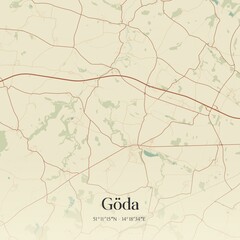 Vintage map of Goda, Germany.