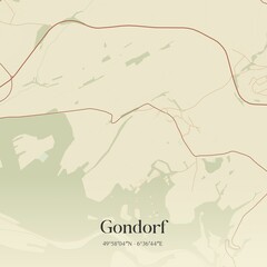 Vintage map of Gondorf, Germany.