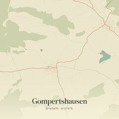 Obraz premium Vintage map of Gompertshausen, Germany.