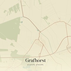 Vintage map of Grafhorst, Germany.