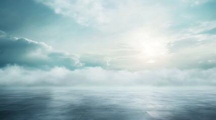 Obraz premium Serene Sky Above Misty Ground A Peaceful Scene