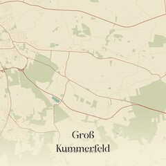 Vintage map of Groß Kummerfeld, Germany.