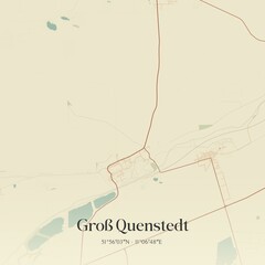 Fototapeta premium Vintage map of Groß Quenstedt, Germany.