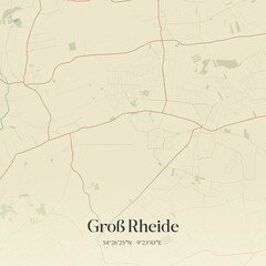 Fototapeta premium Vintage map of Groß Rheide, Germany.