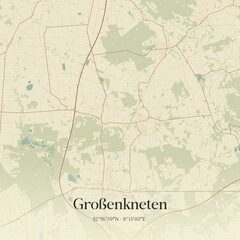Vintage map of Großenkneten, Germany.