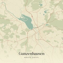 Vintage map of Gunzenhausen, Germany.