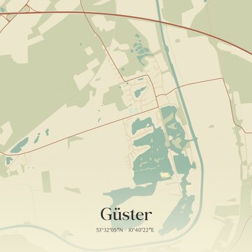 Vintage map of Guster, Germany.