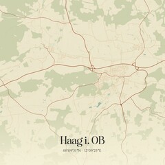 Vintage map of Haag i. OB, Germany.