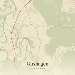 Fototapeta premium Vintage map of Guxhagen, Germany.