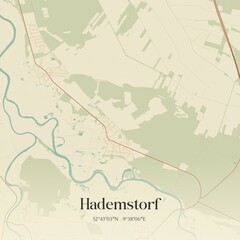 Vintage map of Hademstorf, Germany.