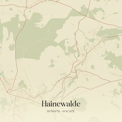 Obraz premium Vintage map of Hainewalde, Germany.